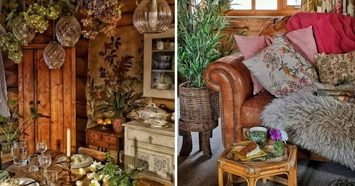 Rustic Charm: The Enchanting Interior of a Log Cabin in the Scottish Mountains