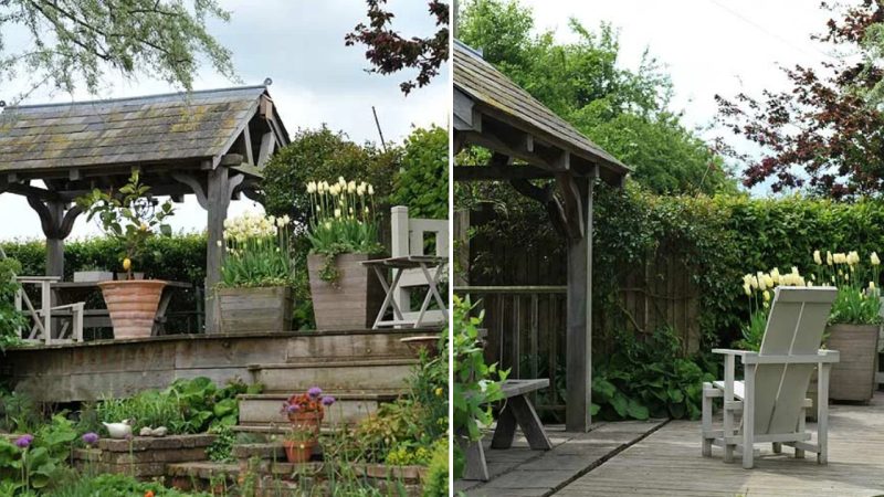 The English Garden and Homemade Gazebo