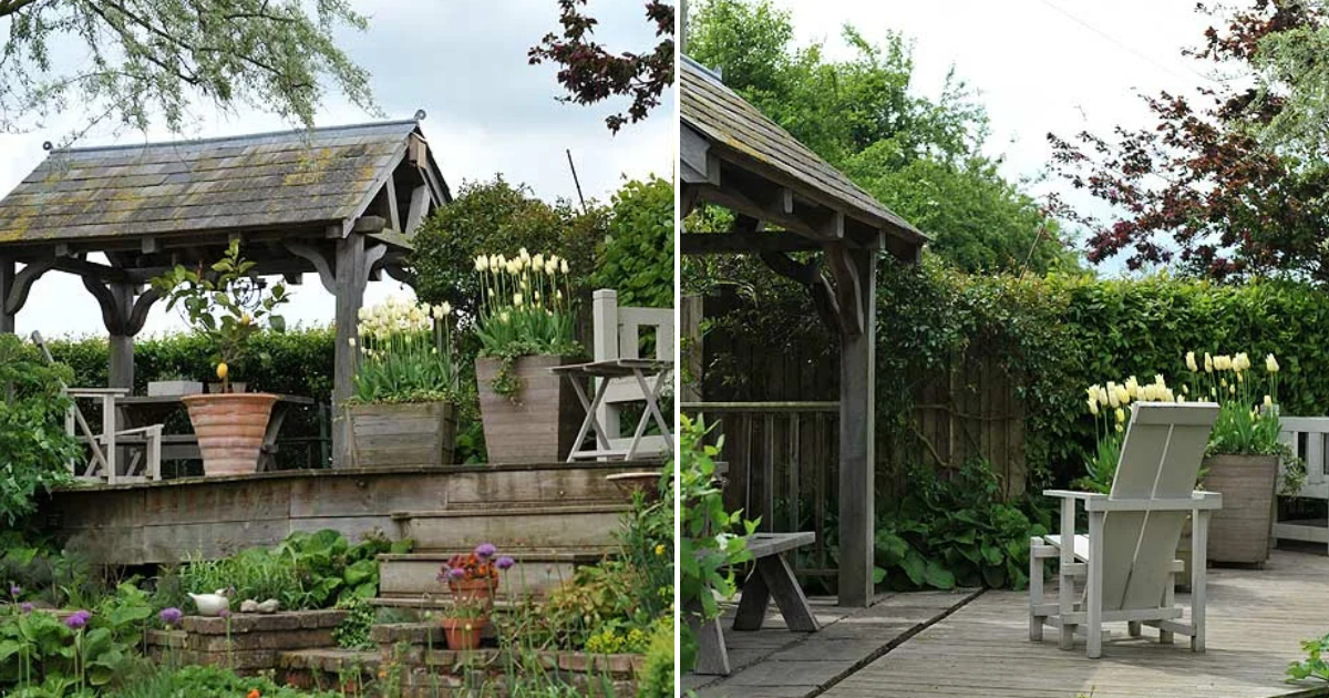 The English Garden and Homemade Gazebo