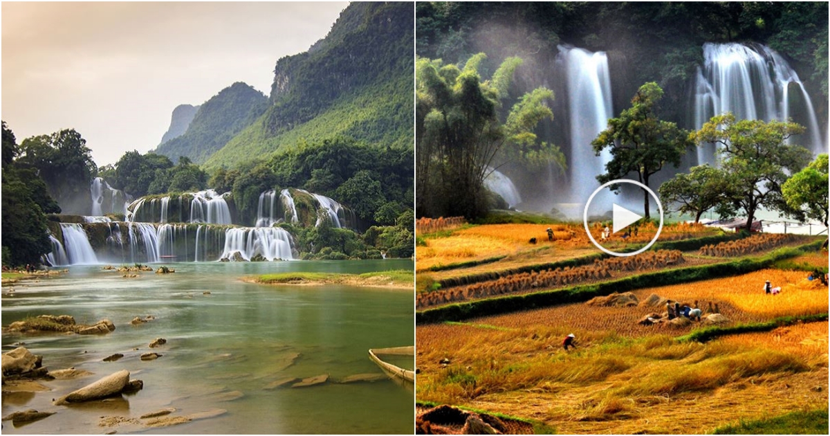 The Majestic Beauty of Ban Gioc Waterfall, Vietnam during the Water Cascades Season