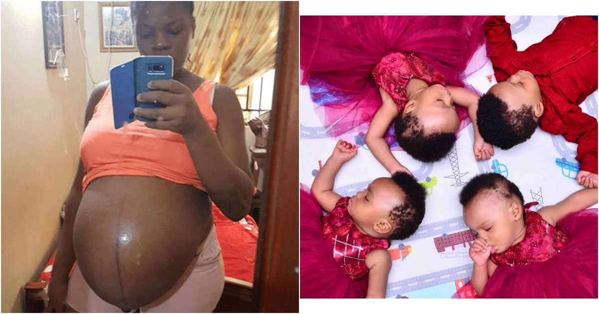 A Nigerian mother of twins celebrates her quadruplets’ first birthday.