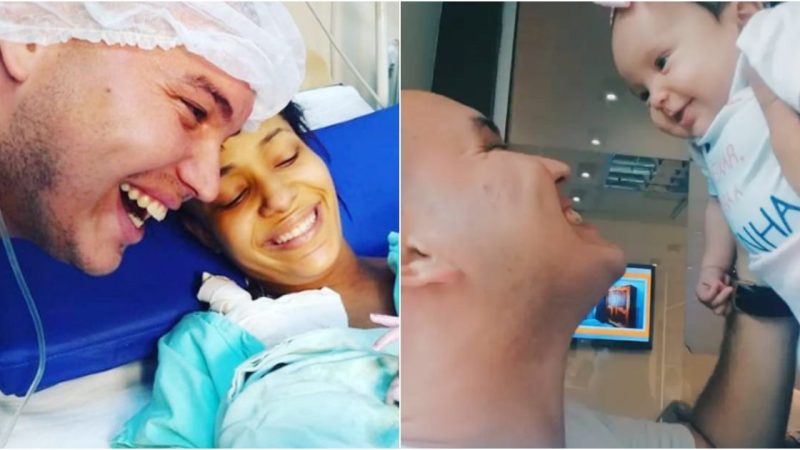 Newborn Baby Smiles At Her Dad Immediately After Labour After He Spent Months Speaking To Her In The Womb