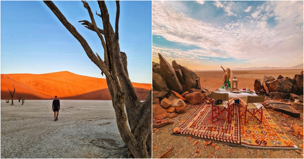 Explore the desert landscape of Namibia