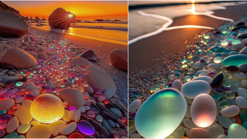 The crystal-clear beach is stunningly beautiful when captured through an artistic lens.