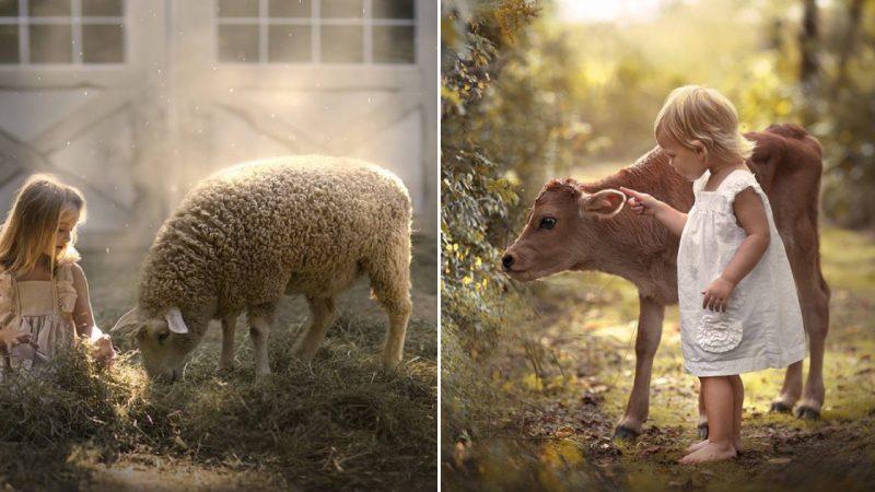 Mother Captures Stunning Portraits of Her Children Interacting with Animals