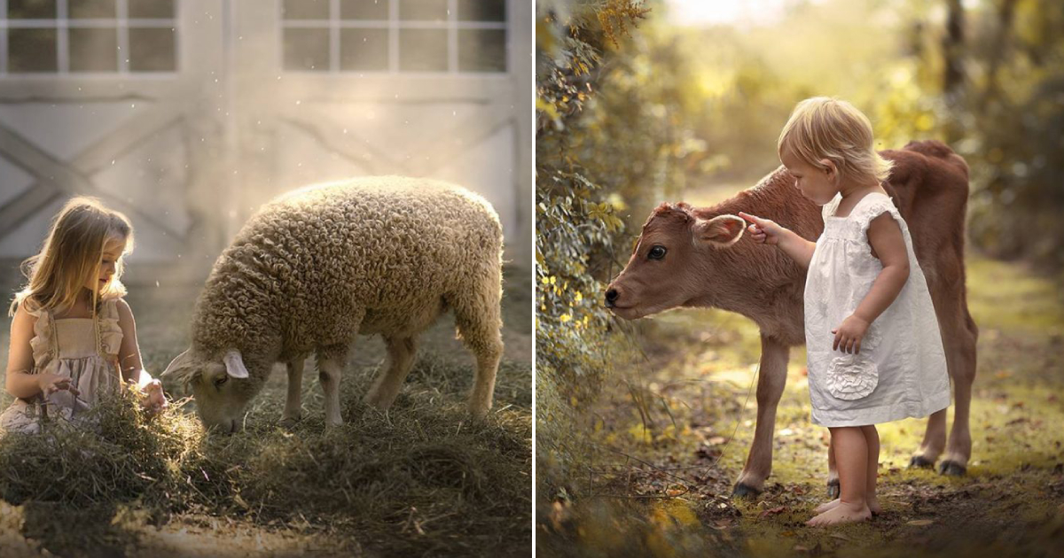 Mother Captures Stunning Portraits of Her Children Interacting with Animals