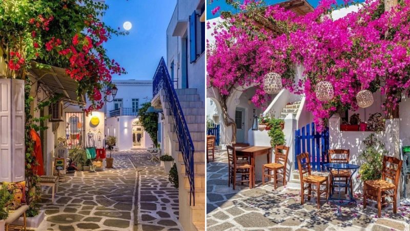 The Beautiful Alley on the Stunning Island of Paros, Greece