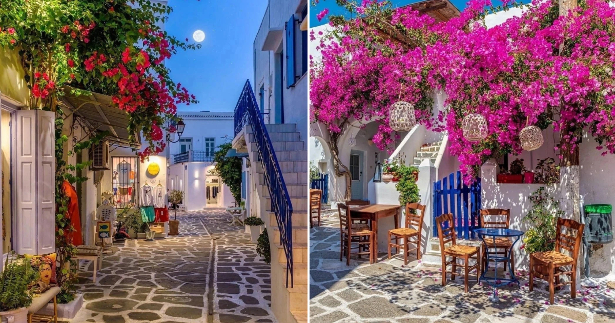 The Beautiful Alley on the Stunning Island of Paros, Greece