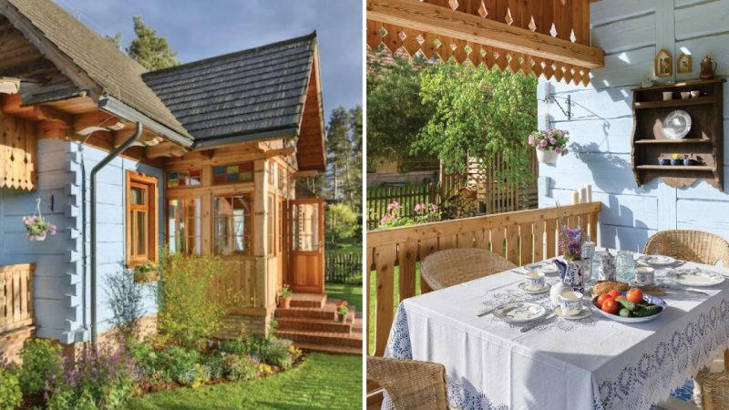 The Beauty of Homecoming: A Charming House with a Spacious Veranda and a Thatched Roof