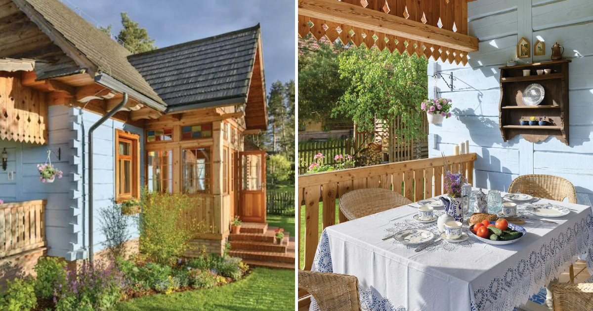 The Beauty of Homecoming: A Charming House with a Spacious Veranda and a Thatched Roof