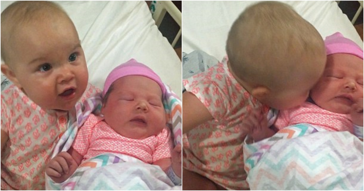 Heartwarming Encounter: Toddler Overflows with Love as She Meets Newborn Cousin