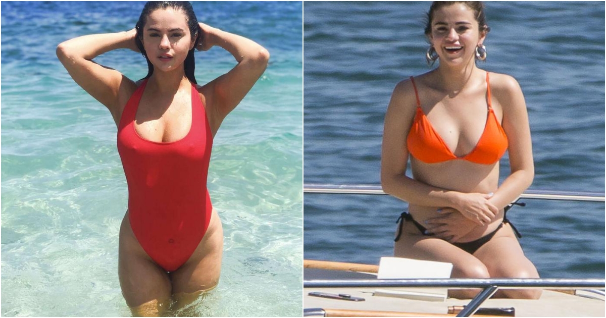 Regaining her golden-era figure, Selena Gomez confidently flaunts her stunning physique in a vibrant bikini while promoting her friend’s brand.