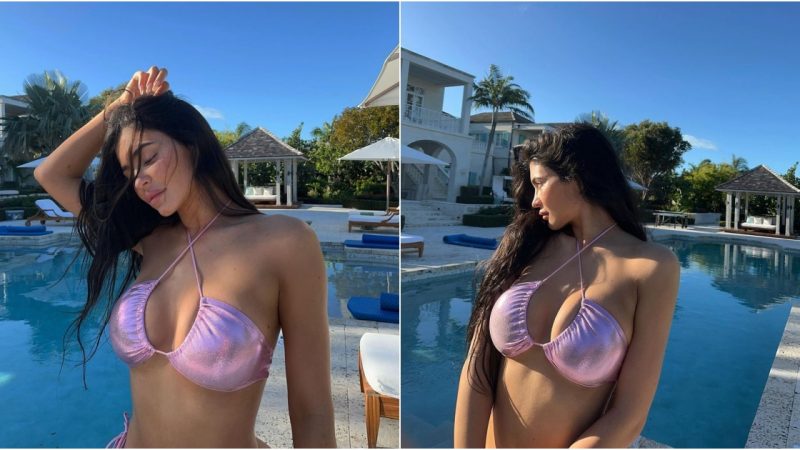 Kylie Jenner’s Lavender Lamé Bikini Isn’t for the Faint of Heart