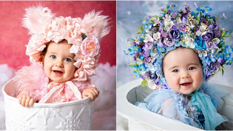 Captivating Cuteness: Viral Photos of Babies Wearing Garlands Steal Hearts