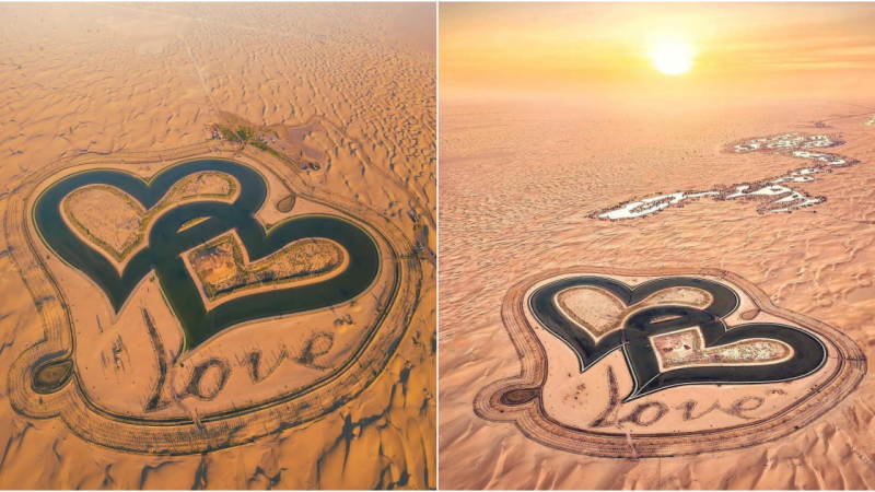 A Mesmerizing Experience: The Enigmatic Heart-shaped Water Lake in Dubai