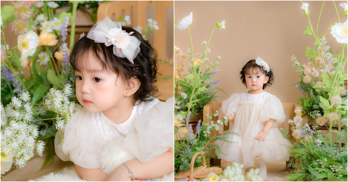 Capturing Innocence: One-Year-Old’s Enchanting Birthday in a Flower Garden