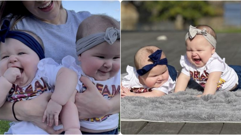 Adorable “Giant” Twins: From 7 Months to Wearing 18-Month-Old Clothes